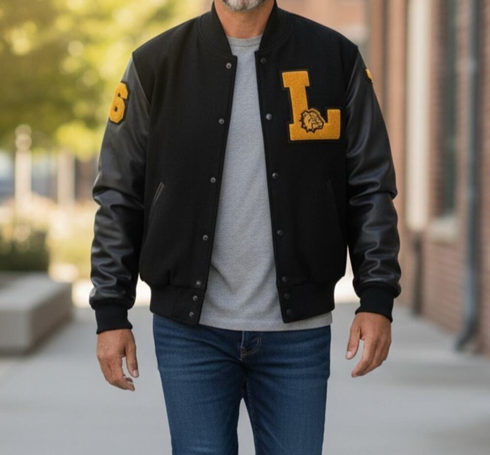 Holloway Varsity Letterman Jacket Mens XL Zip Up Bulldog Mascot Band Letter L